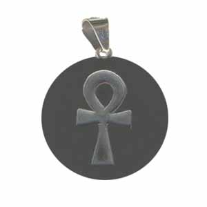 Silver oxdized Ankh pendant